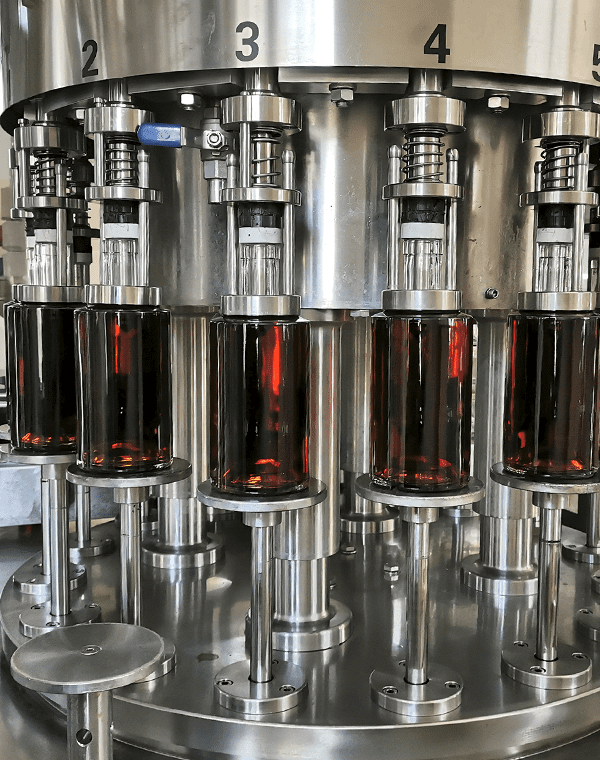 Fase di imbottigliamento automatico Amaro Raro